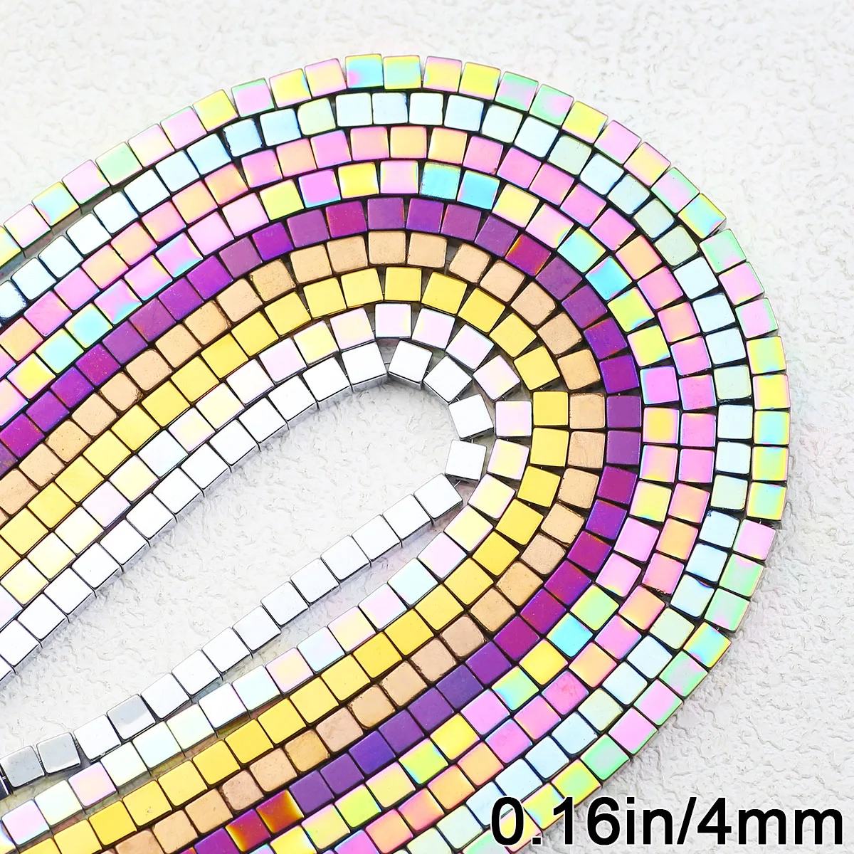 Natürliche Stein Bunte Würfel 1 Strang 4mm 90 stücke Hämatit Lose Spacer Perlen Für Schmuck Machen Diy Armbänder halskette Zubehör