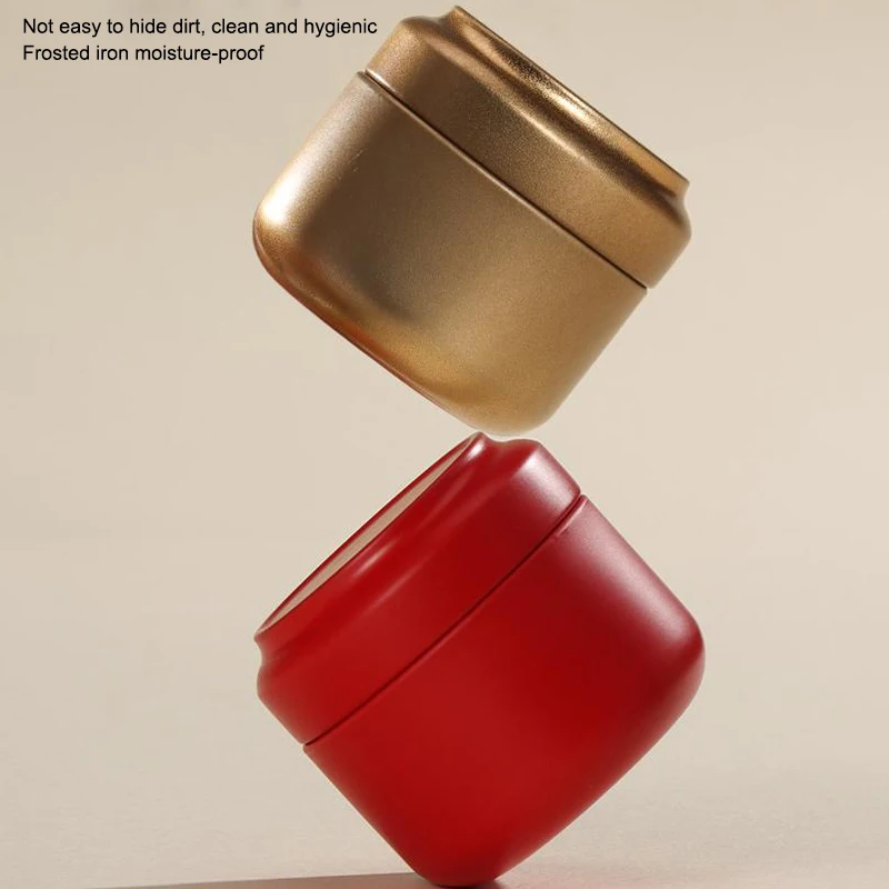 صندوق قصدير صغير محمول متعدد الأغراض بلون سادة مع غطاء محكم الغلق، جرة مختومة، صندوق تعبئة صفيح صغير لتخزين الشاي، هدية