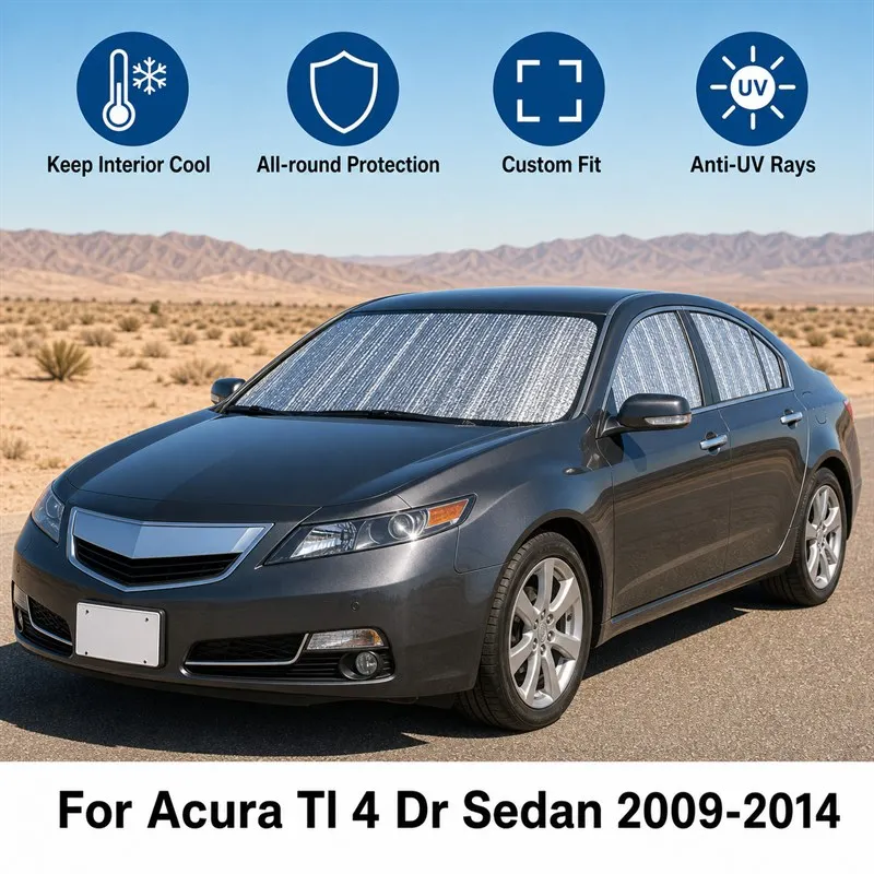 For Acura Tl 4 Dr Sedan 2009-2014 Full Set Car Window Sunshades UV Block Privacy Heat Insulated Foldable Car Curtain