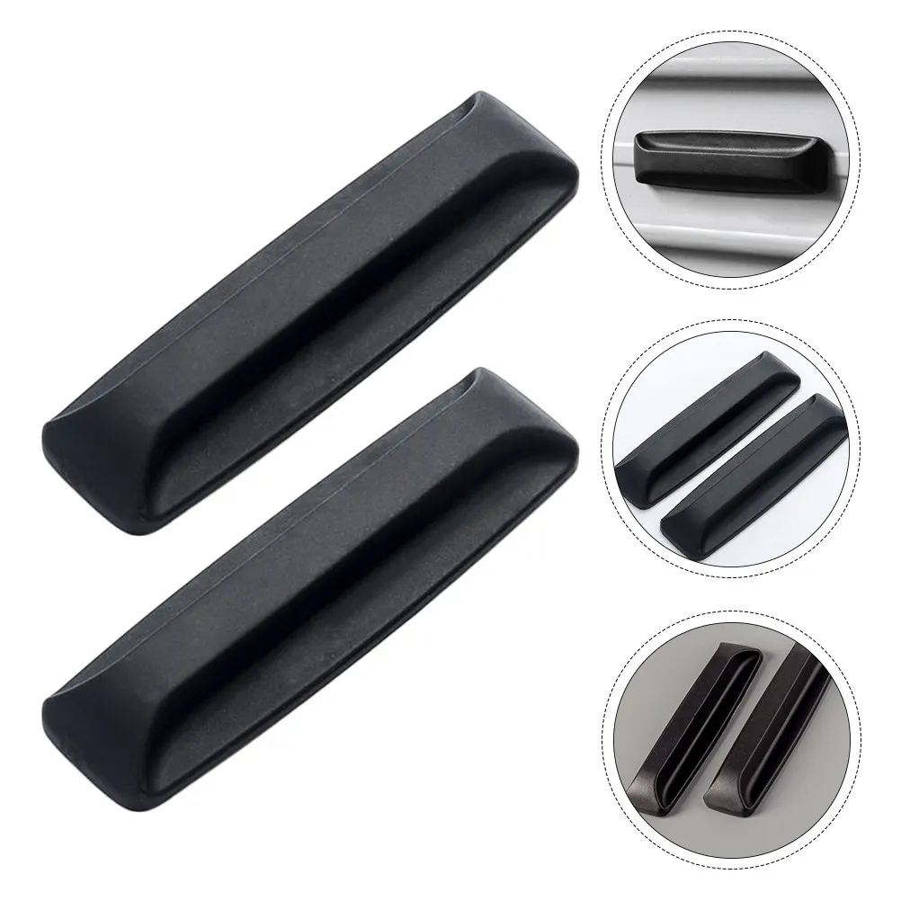 2Pairs Self-Adhesive Door Handles for Sliding Doors Cabinets Drawers Windows No Drill Easy Install PP Material Fingerprint-Free