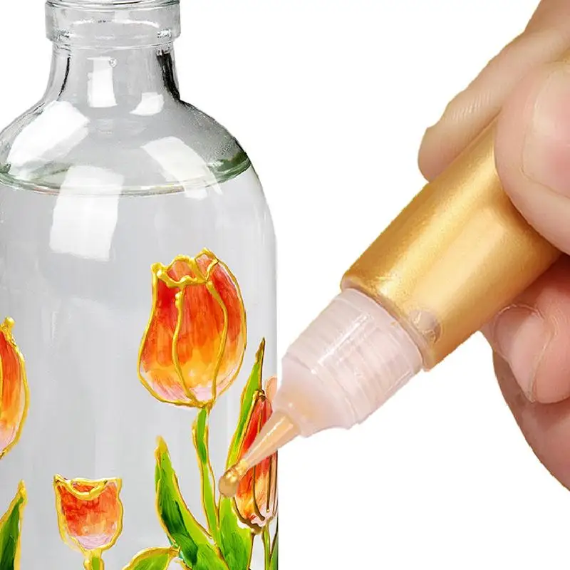 3/5/10/20pcs Gold Acrylic Paint Metallic Pen Waterproof 10ml for Coloring Handmade Diy Painted Graffiti Pigment 3D Outlining Pen