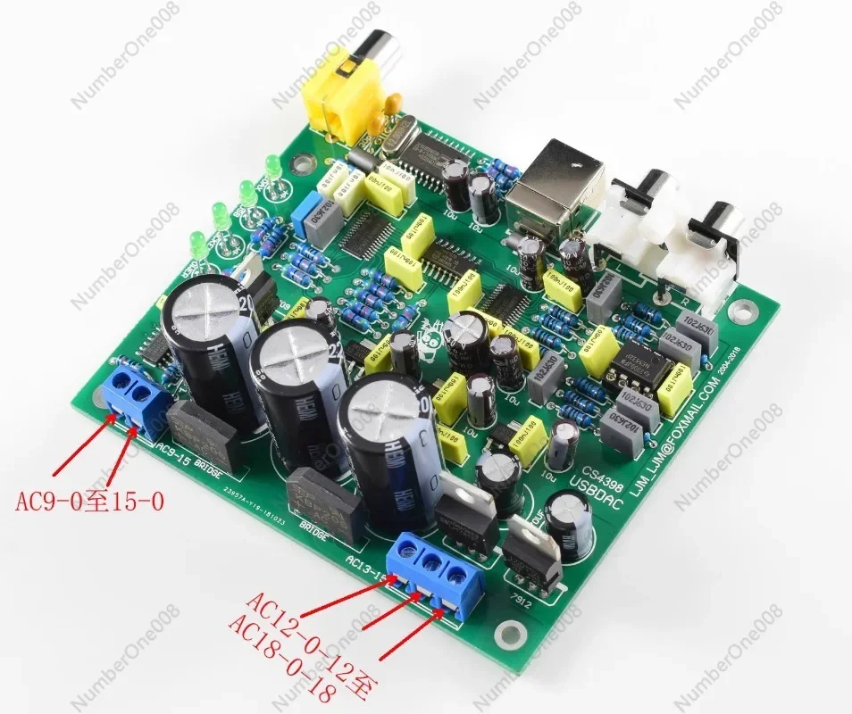 CS4398 DAC with USB Coaxial 24/192K Decoder, The Chip Has Been Soldered, and The Finished Parts Are Optional