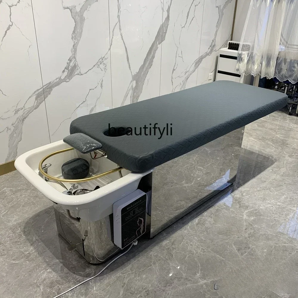 Shampoo Chair Hair Salon Thai Style Lying Completely Massage Couch Water Circulation Bed with Rollers Ear Cleaning Bed