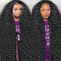 300 Density 13x6 Hd Deep Wave Frontal Wig 30 34inch Glueless Wigs 100% Human Hair Water Wave Curly Lace Front Wig For Women