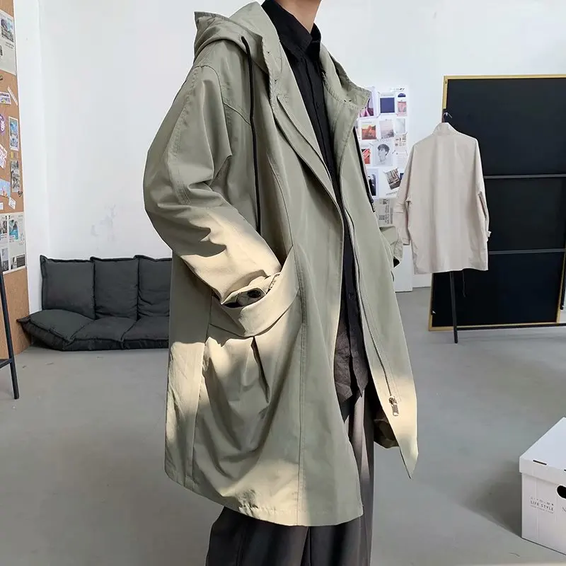 

Мужской кожаный тренчкот: приталенный, современный, в корейском стиле, прочный, для отдыха, весна-лето, для теплой и холодной погоды, качественный товар, стильный.