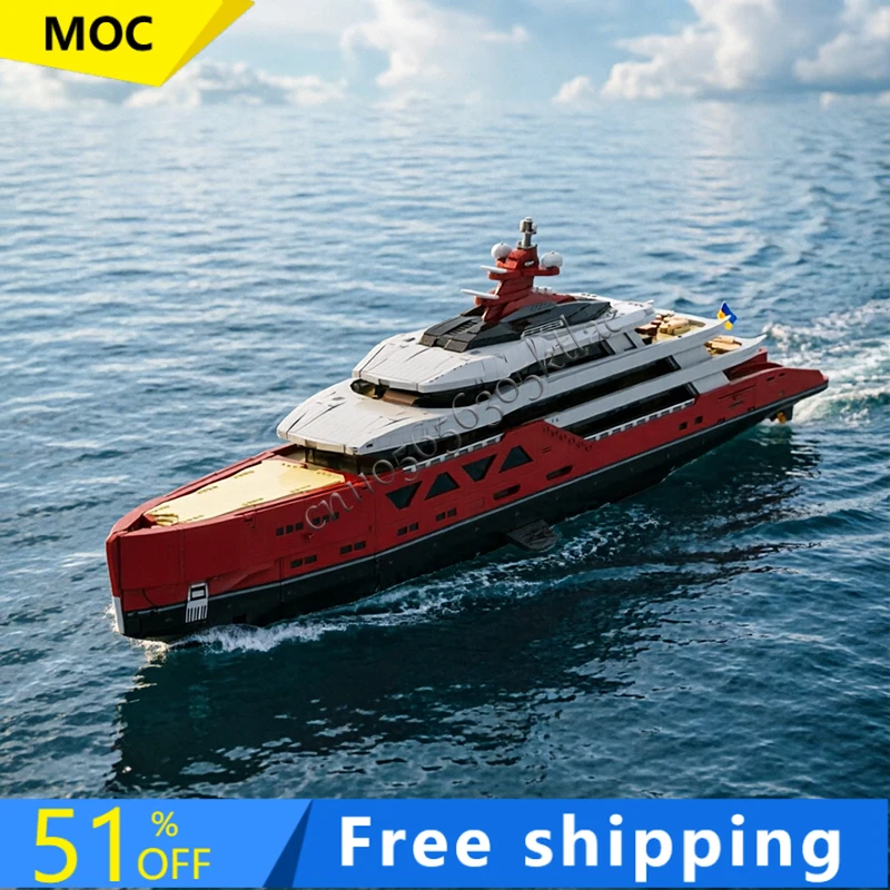15639Pcs MOC City Transportation Luxury Super Cruise Model Custom Puzzle Bricks DIY Creative Assembly Kids Puzzle Birthday Gifts