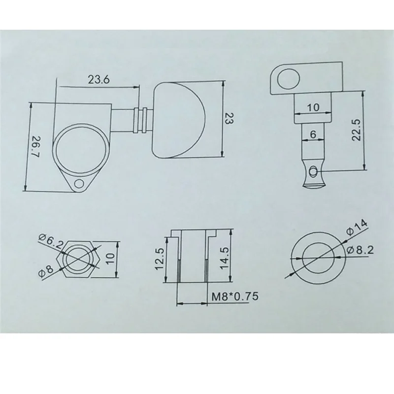 AED4-6Pcs الصف الغيتار سلسلة المقبض ل غروفر سلسلة اللفاف المستقبلون آلة رؤساء للجيتار الكهربائي الصوتية