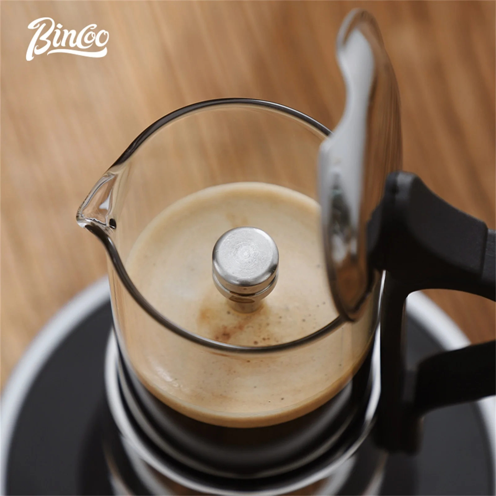 Bincoo Two Person 120ml Mocha Pot Visible Glass Türkiye Coffee Pot Electric Ceramic Stove Heating Concentration Extraction Pot