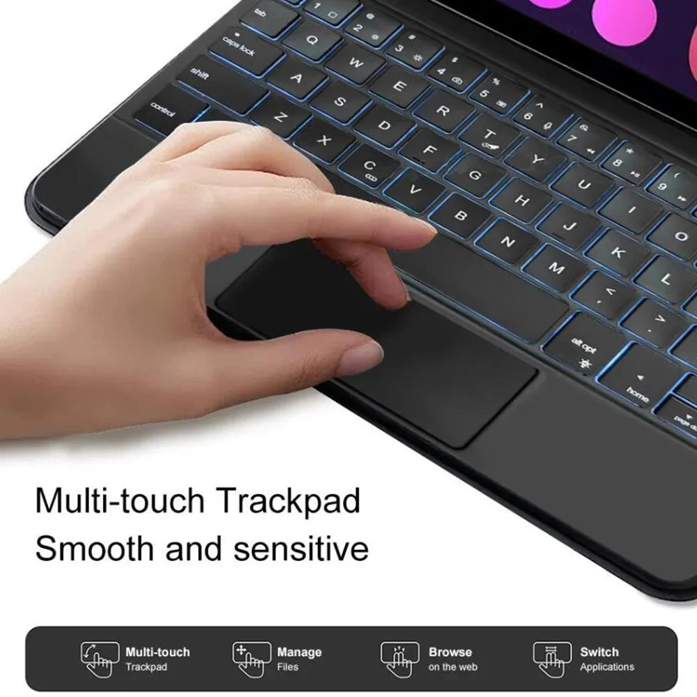 Magic Keyboard Touch Case for iPad Mini 7 A17 Pro Mini6 6th/7th Gen 8.3inch Floating Cantilever Stand Multi-Touch Trackpad Cover