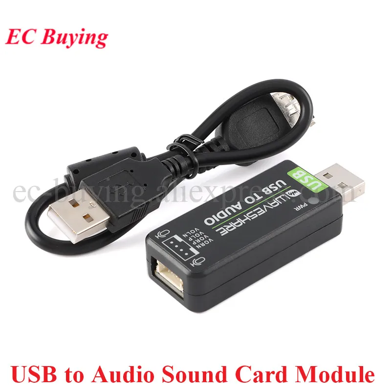 USB to Audio Sound Card Module for Raspberry Pi 3B Plus 4 4B 8GB/ Jetson Nano B01 A02 Onboard Microphone/Speaker Playable/Record