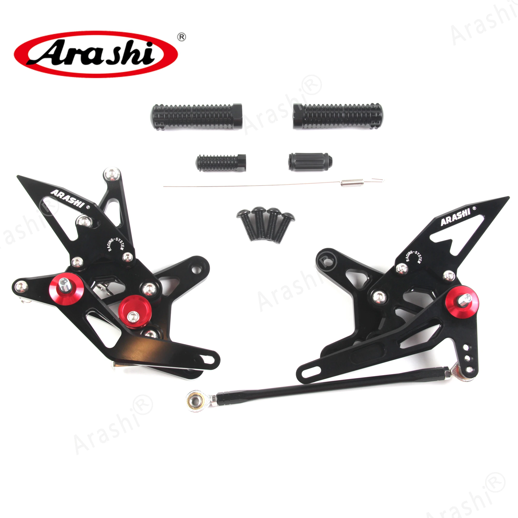 Racing Rearset Fit For Kawasaki Ninja ZX6R 2007 2008 Arashi CNC Adjustable Rider Footrest For Ninja ZX6R 2008 2007 ZX636 FootPeg view 6