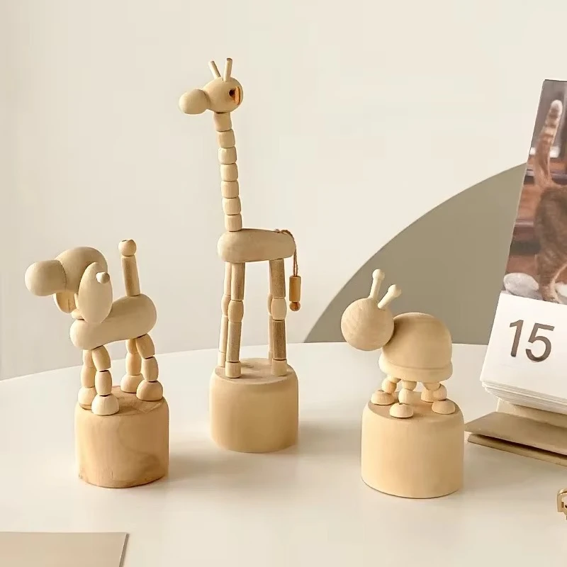 DIY Handmade Creative Puppet Adjustable Doll Japanese Desktop Atmosphere Wooden Person Decorations Children's Toy Birthday Gift