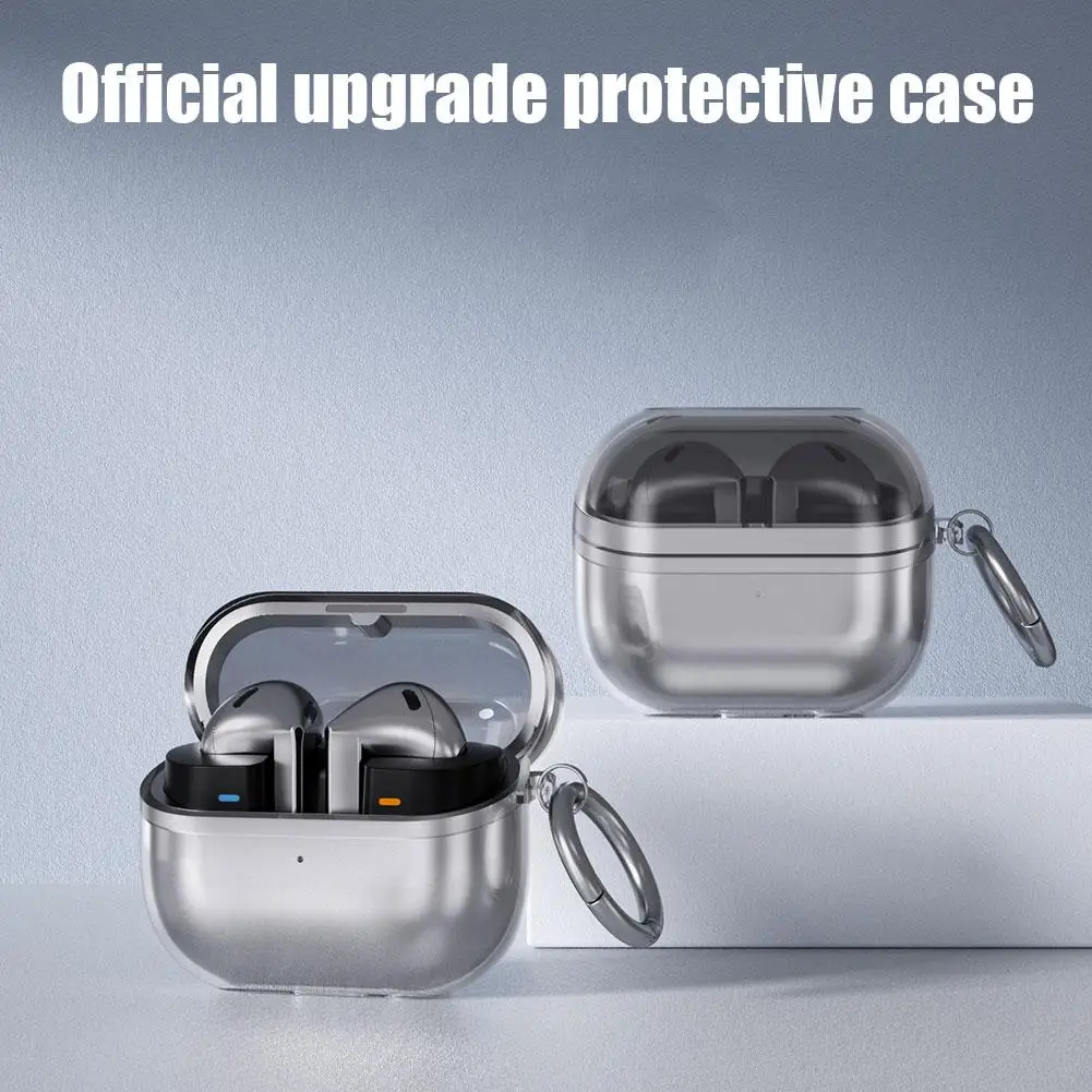 Transparent Case for Samsung Galaxy Buds3 Pro And Buds 3 With Carabiner Hard Cover Anti-Drop Anti-Yellowing Case B5R2