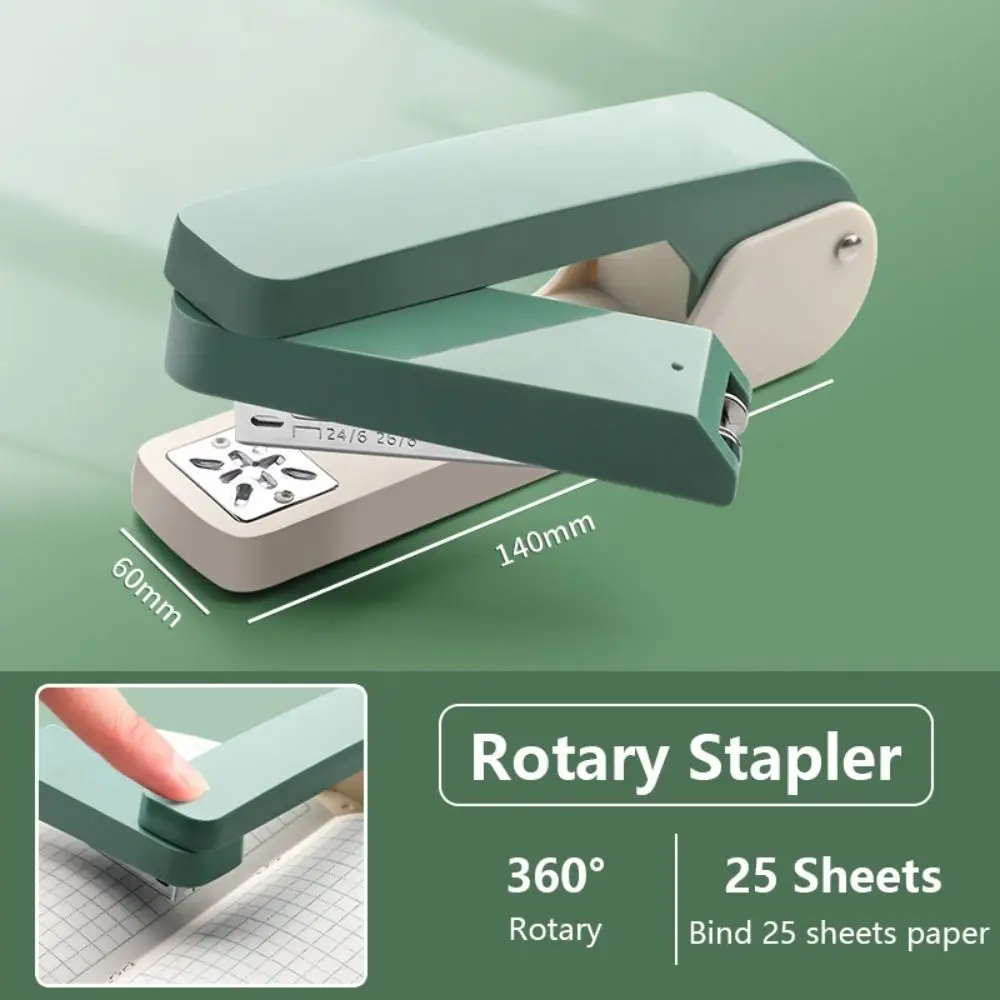 Use 24/6 Staples Stapler Heavy Duty Effortless Heavy Duty Stapler 360 Degree Rotary Metal Long Stapler Bookbinding Supplies