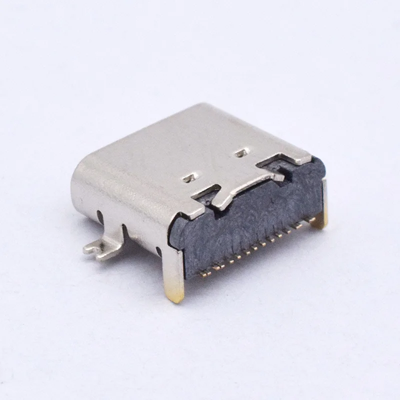 For gold-plated USB3.1 TYPE-C female16PIN board, front paste and rear insert four feet single row SMT patch 7.35mm