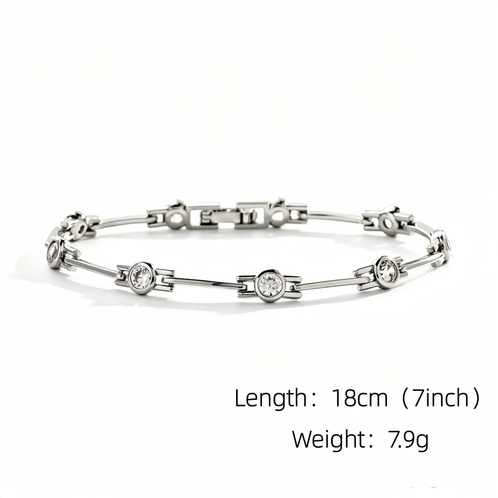 14K Gold Plated Waterproof Copper Chain Bracelets For Women , Gold Plated Fashion Stackable Link Bracelet Gifts