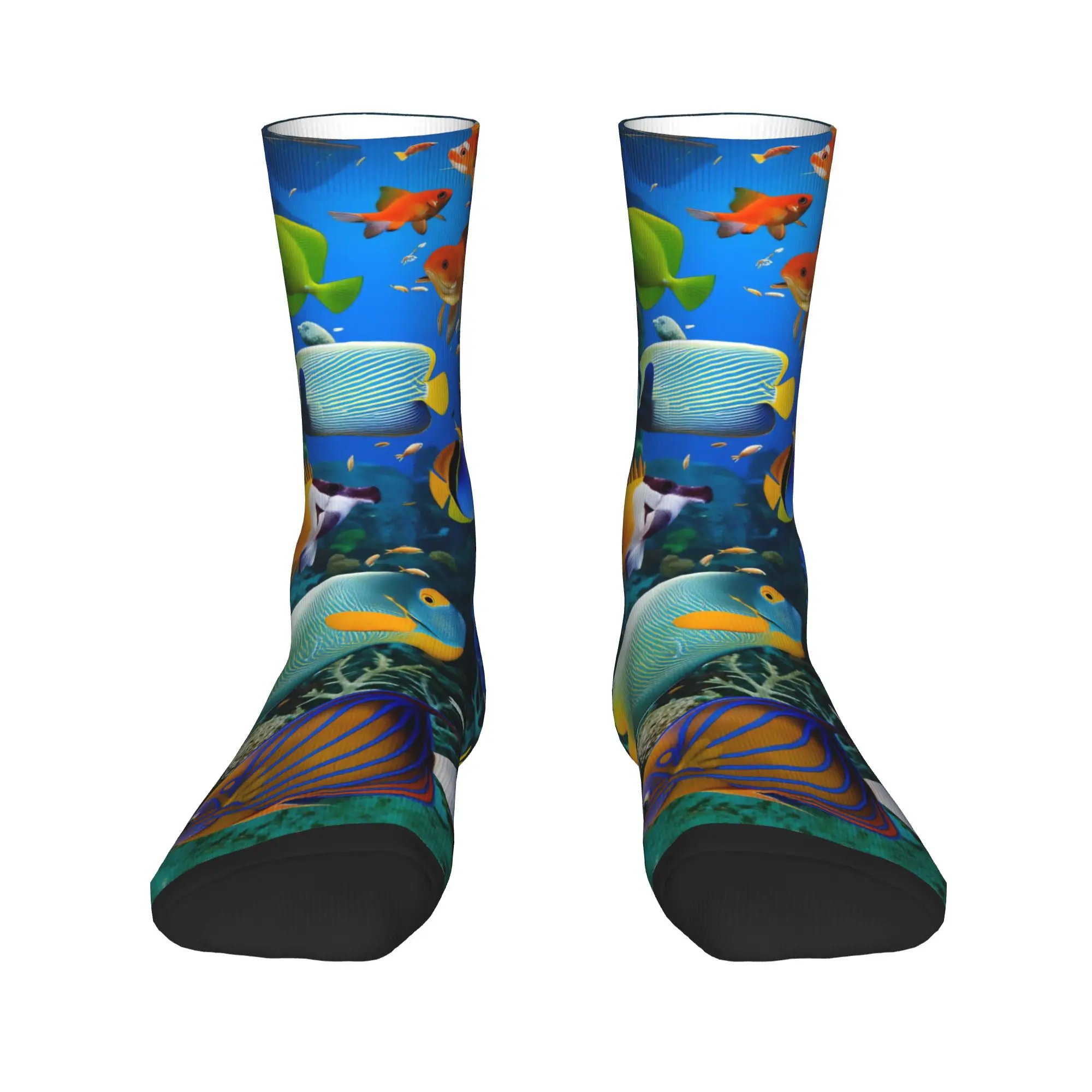Beautiful Underwater World Colorful Fish Socks Graphic Stockings Anti-Slip Women Men Socks Soft Breathable Spring Harajuku Socks