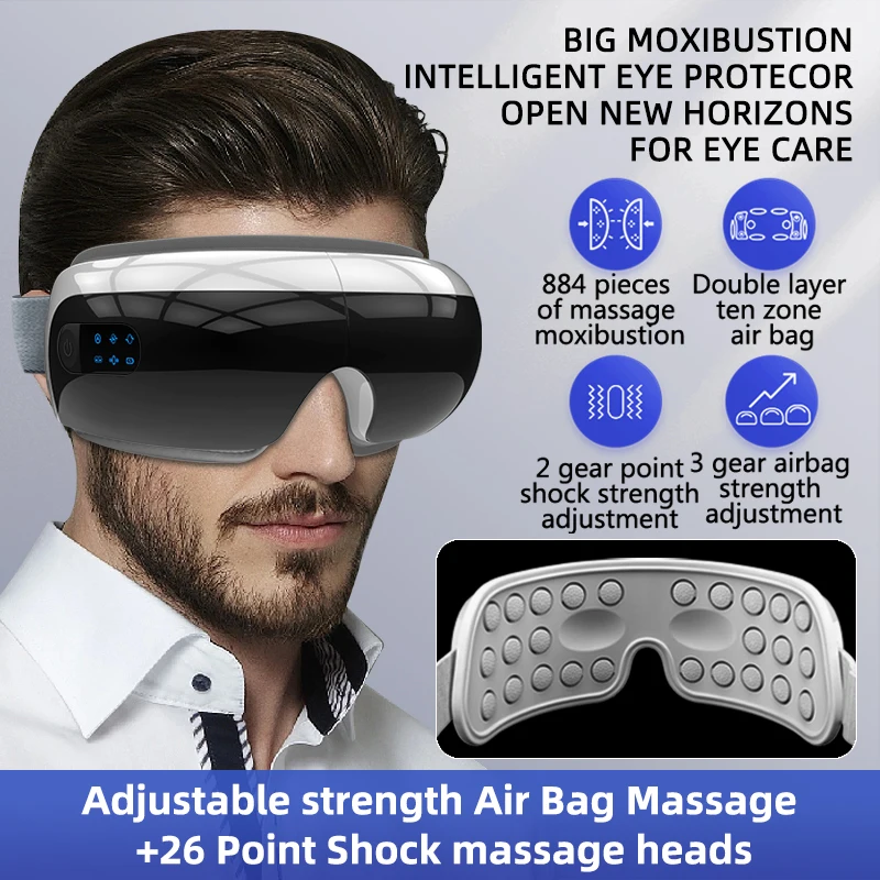 2024 Smart Electric Handheld Eye Acupoint Vibrating Massager Facial Heated Hot Pressure Equipment to Combat Dark Circles