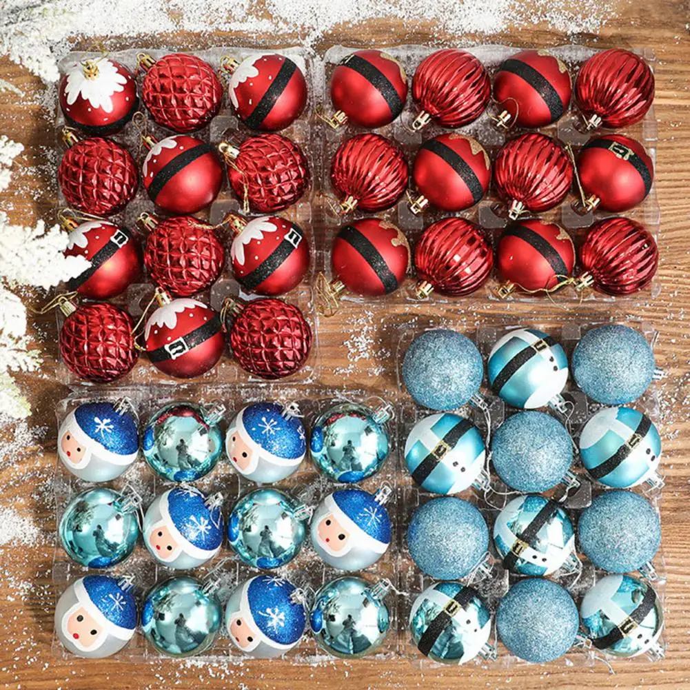 

12Pcs Christmas Balls Christmas Tree Ornaments Plastic Santa Claus Christmas Balls 2023 New Year Gift Noel Navidad Christmas