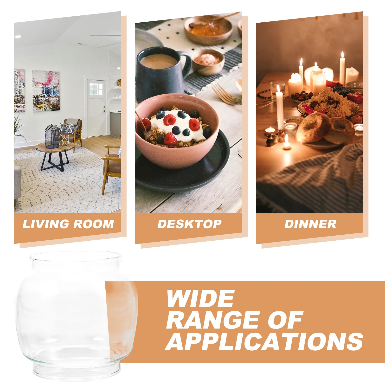 

Oil Lamp Chimney Transparent Clear Glass Vintage Style Lamp Shade Replacement Household Decoration