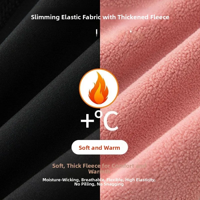 Damskie ocieplane spodnie do jogi z skóry karpiowej, obcisłe, sportowe, jako warstwa bazowa, ciepłe spodnie wierzchnie, plus size.