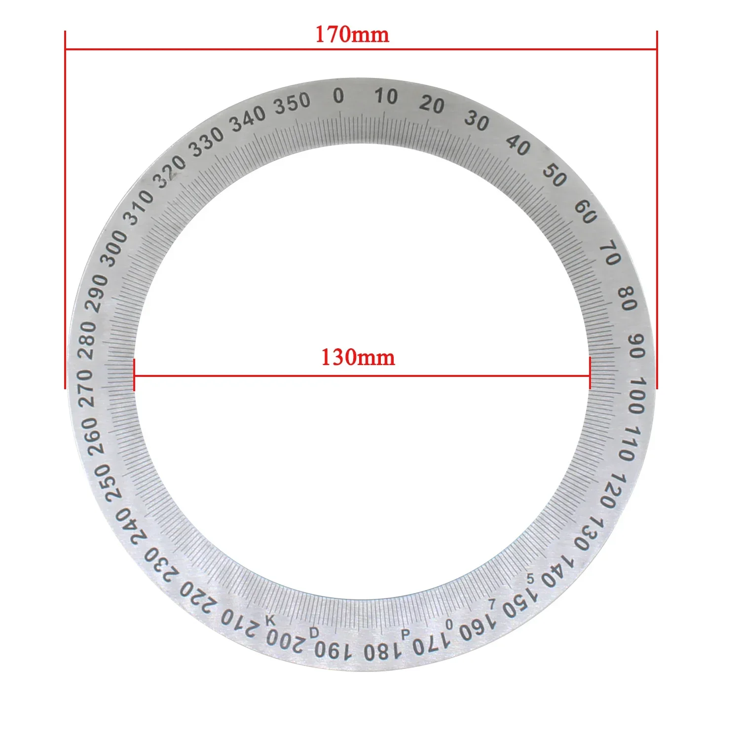 170x130x2 الفولاذ المقاوم للصدأ جولة الهاتفي زاوية أداة قياس الطلب مقياس القرص لوحة مزخرفة الملحقات الميكانيكية 1 قطعة