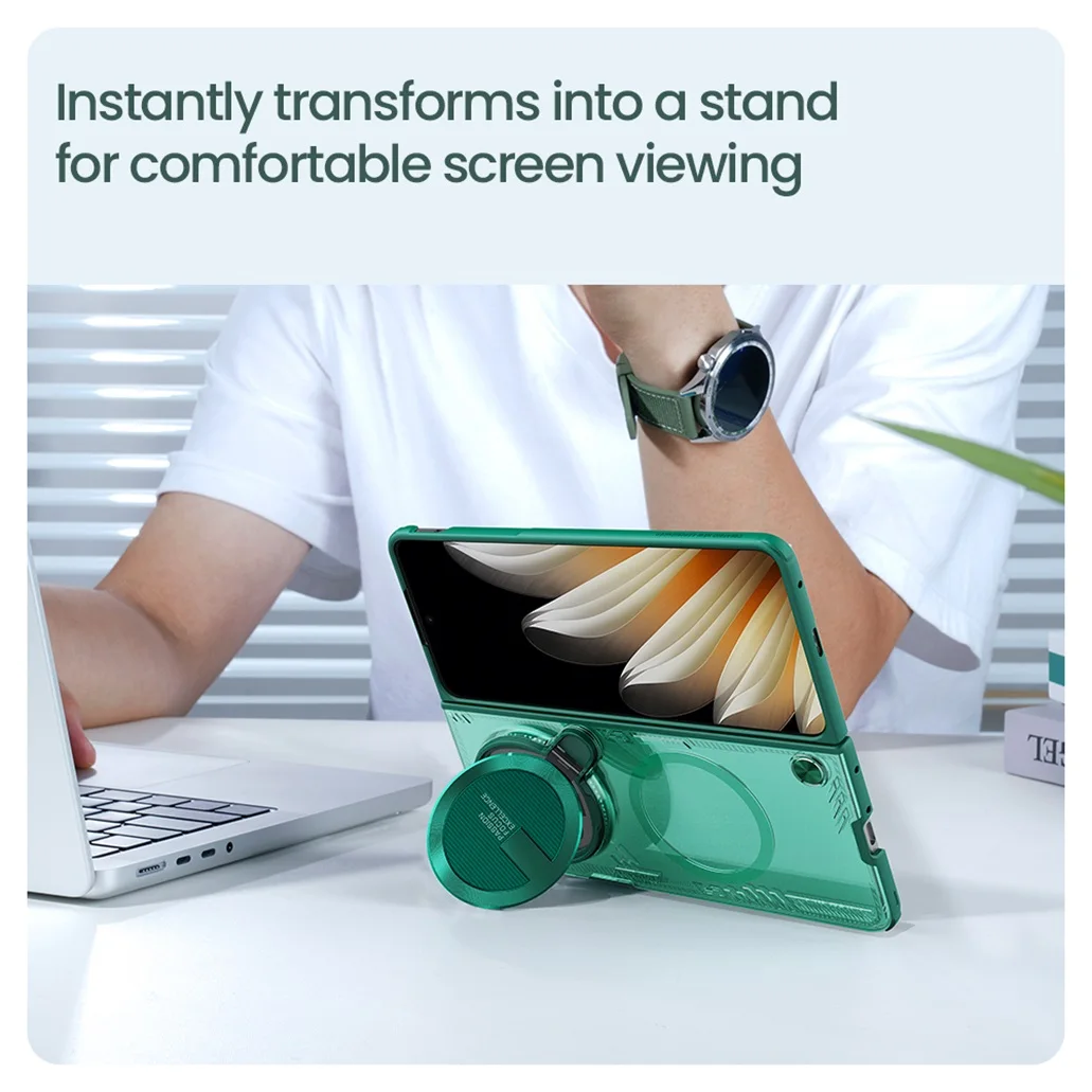 For OPPO Find N5 MagSafe Transparent Case NILLKIN Iceblade Fold Camera Protective Magnetic Cover For Find N5 With Metal Stand - view 6