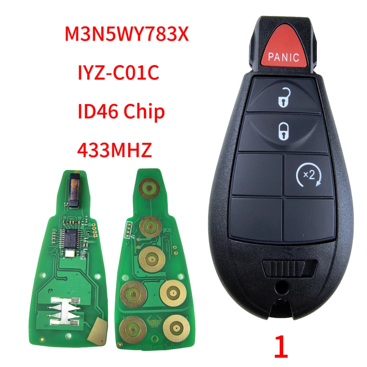 Jingxin 433Mhz 7941-Chip Fernbedienung Autoschlüssel M3N5WY783X für Chrysler Town & Country, für Jeep Grand Cherokee, für Dodge Caravan Journey – Detail 10
