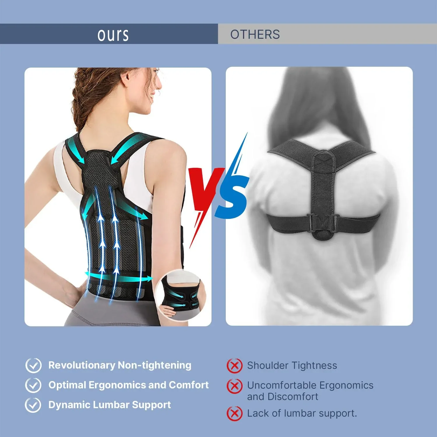 Posture Corrector/ Adjustable Upper Back Brace,Shoulder Straightener Support Pain Relief -Scoliosis Back Brace Posture Corrector