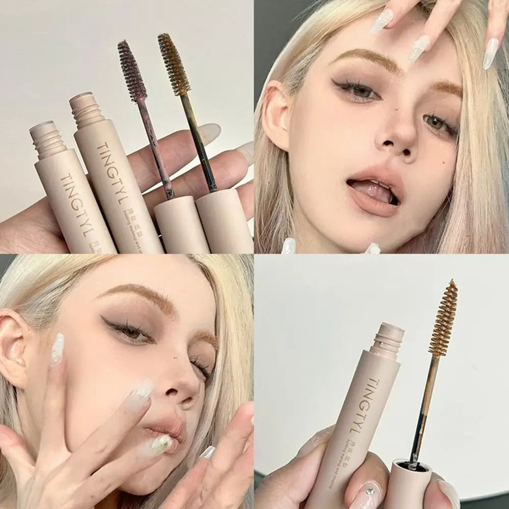 Creme de matiz de sobrancelha em 4 cores, cor clara, à prova d'água, creme de rímel com pincel, tintura de sobrancelha de longa duração, maquiagem diária