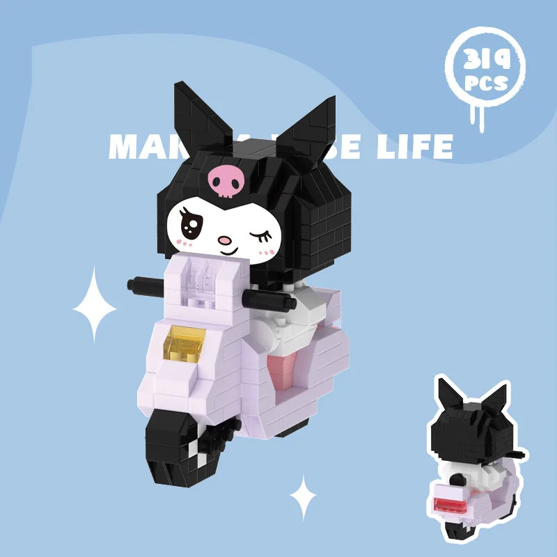 Cartoon Anime Hello Kitty Blöcke Kuromi My Melody Cinnamoroll Maus Bausteine Puppe Spielzeug Kinder Geburtstagsgeschenk