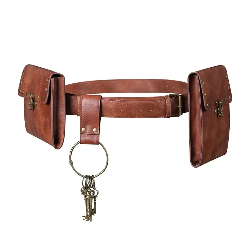 

Bag women's European and American punk women's bag retro two-color outdoor mobile phone change sports mini fanny pack