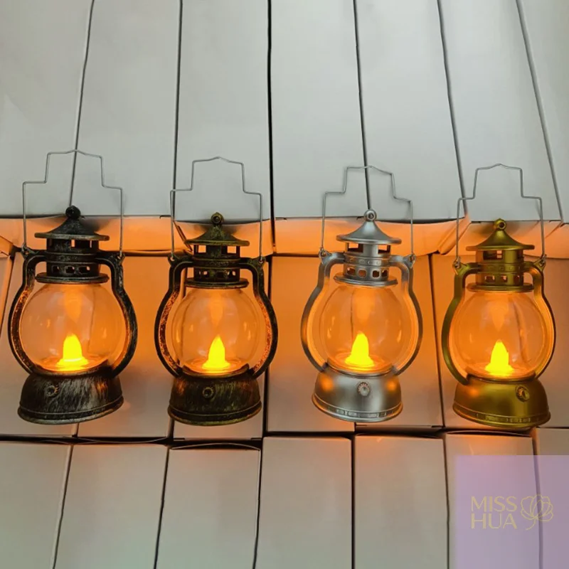 レトロなオイルランプハロウィン装飾LED小さなホームパーティーランタン