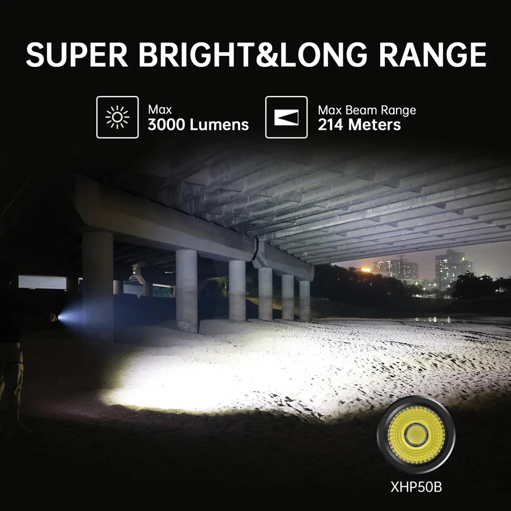 Sofirn sc29 xhp50b led 3000lm tipo-c lanterna recarregável portátil poderosa 21700 tocha edc flash luz ipx8 para acampamento