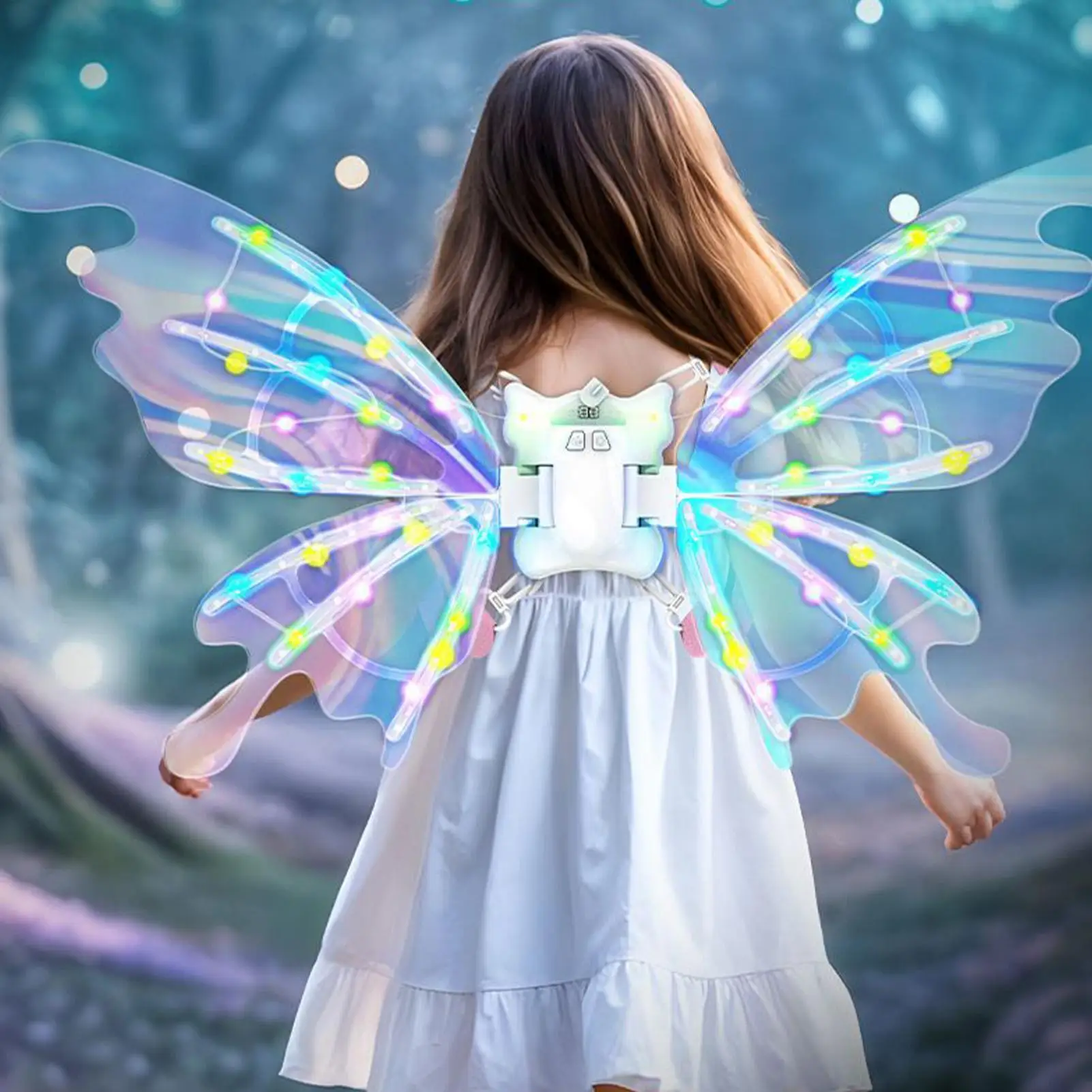 

Креативные светодиодные электрические крылья бабочки с подсветкой и музыкой, движущиеся крылья, электрические крылья эльфа, костюм, мерцающие, гибкие