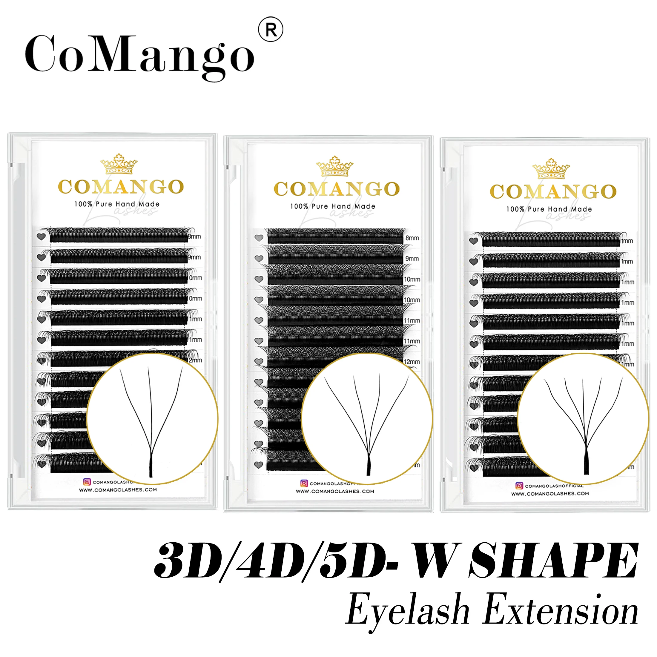 CoMango Fast Shipping 3/4/5/6/8d Premade Volume Fans Brazilian W Style  Silk Lashes Quality Ultra Thin Soft False Mink Makeup