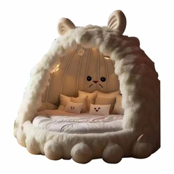 Children's bed, animal bed cute little girl bedroom monster bed tree house surround bed