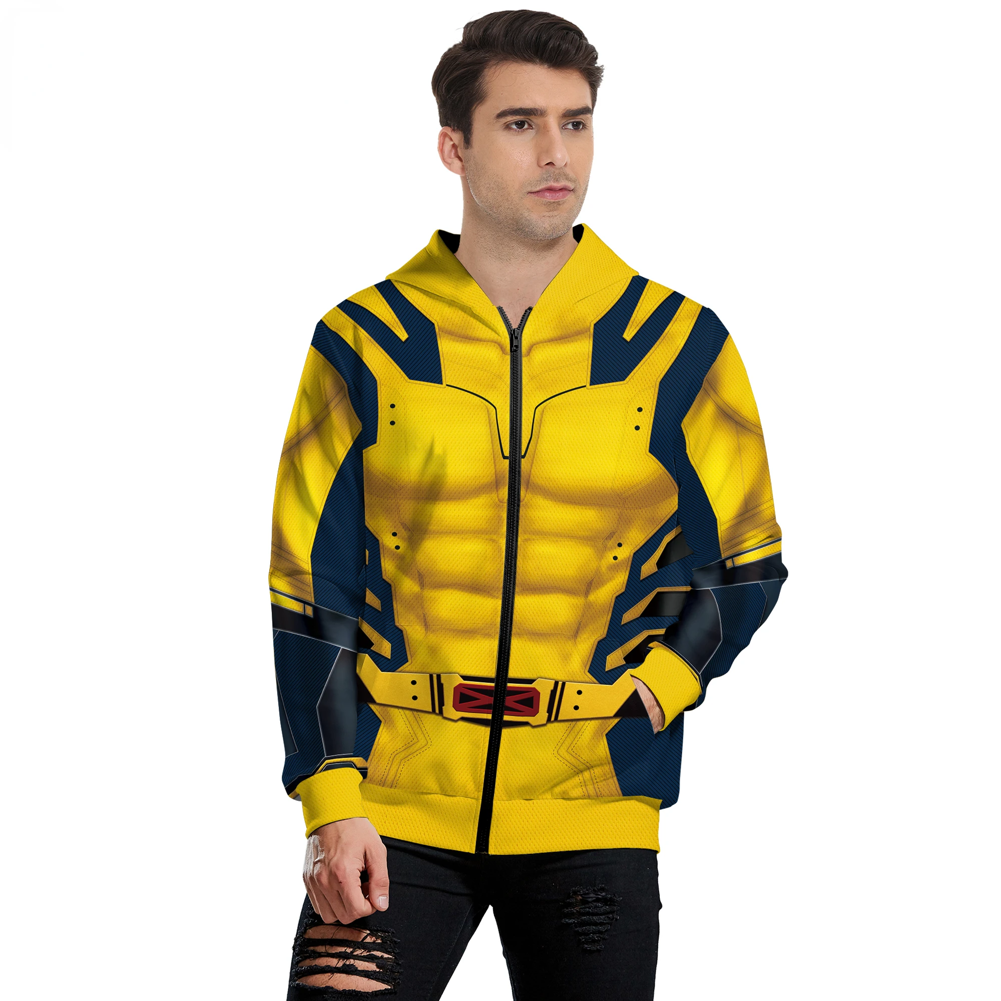 Wolverine Super hero Cosplay Zipper Mens Hoodie Costume Halloween Zenti James Howlett Party Male Unisex Jacket Hoodie Streewear