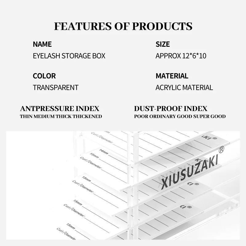 Boîte de rangement pour faux cils, palette transparente à 5 couches en acrylique, présentoir, outils de maquillage pour Extensions de cils