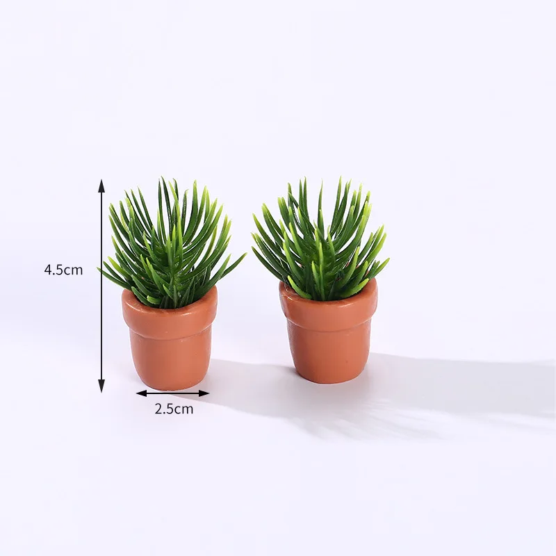 1 PCS  1: 12 Doll House Mini Green Plant Flora Simulation Flower Potted Flower Basket Doll House Micro Landscape Decoration - Image 3