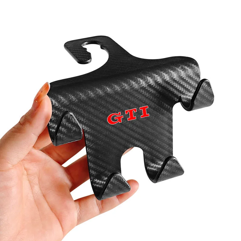 1/2PCS Multi-Purpose Car Seat Headrest Hook Mobile Phone Holder Emblem For VW GTI Polo Tiguan Passat Golf Jetta Lavida Skoda