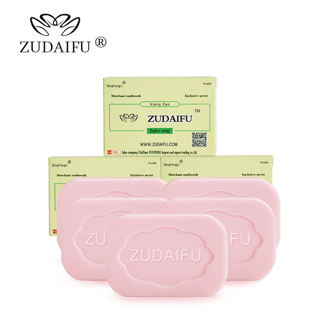 Zudaifu Sulfur Soap Cleanser Oil-Control Cure Face Whitening Sulfur Soap Skin Peel Cleanser Handmade Soap