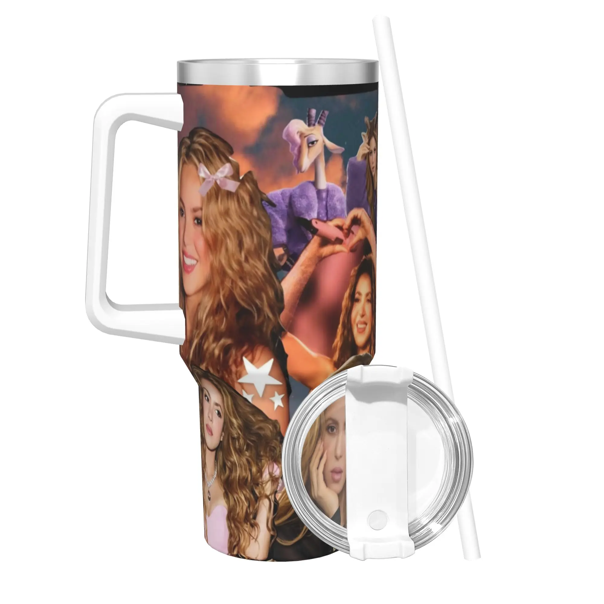 Shakira Singer Tumbler 40oz Stainless Steel Double Wall Vacuum Insulated  Mug With Straw