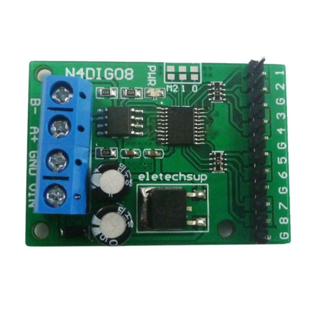 8Ch Input/Output Digital Switch TTL LvTTL CMOS RS485 IO Control Module Modbus Rtu Board for PLC Relay, (with Pin)