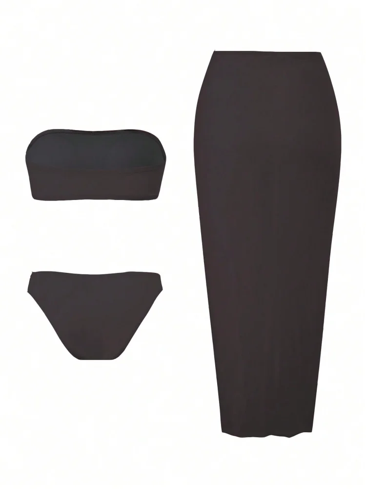 Maillot de bain trois pièces pour femmes, bikini, imprimé, sexy, taille haute, ensemble deux pièces, vêtements de plage, nouvelle collection, 2024