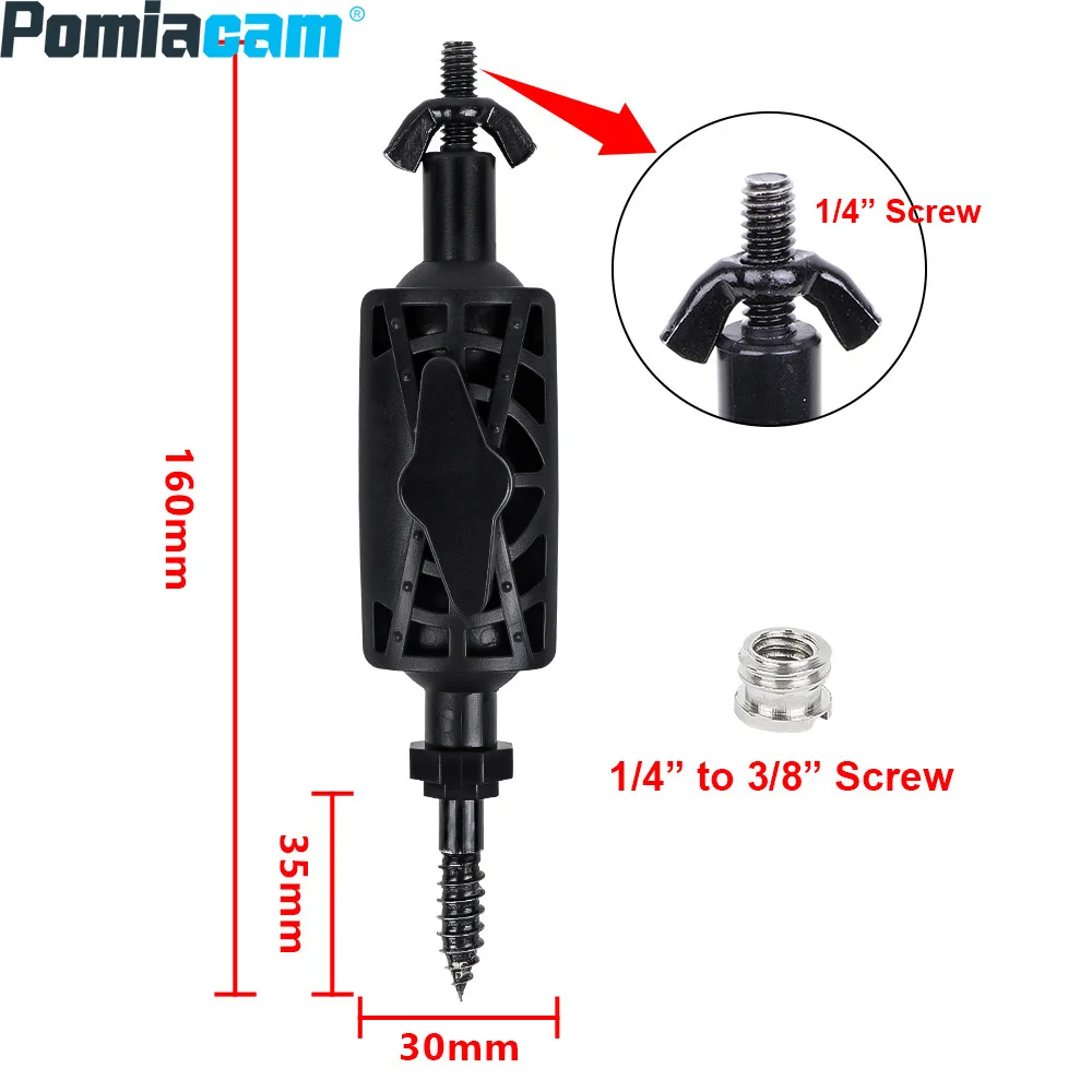 

black Tree Bracket Animal Camera Bracket Telescope Night Vision Instrument Adjustable Direction Solar Panel Universal Bracket