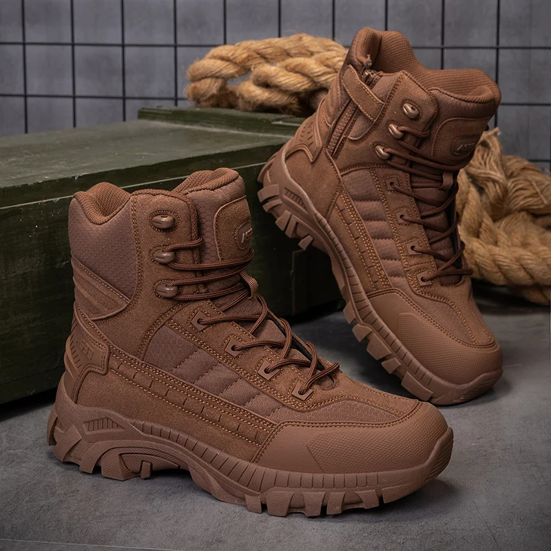

Men’s Waterproof Hiking Boots Anti-Slip Outdoor Desert Combat Boots Tactical Hunting Boots Trekking Sneakers Work Safty Boots