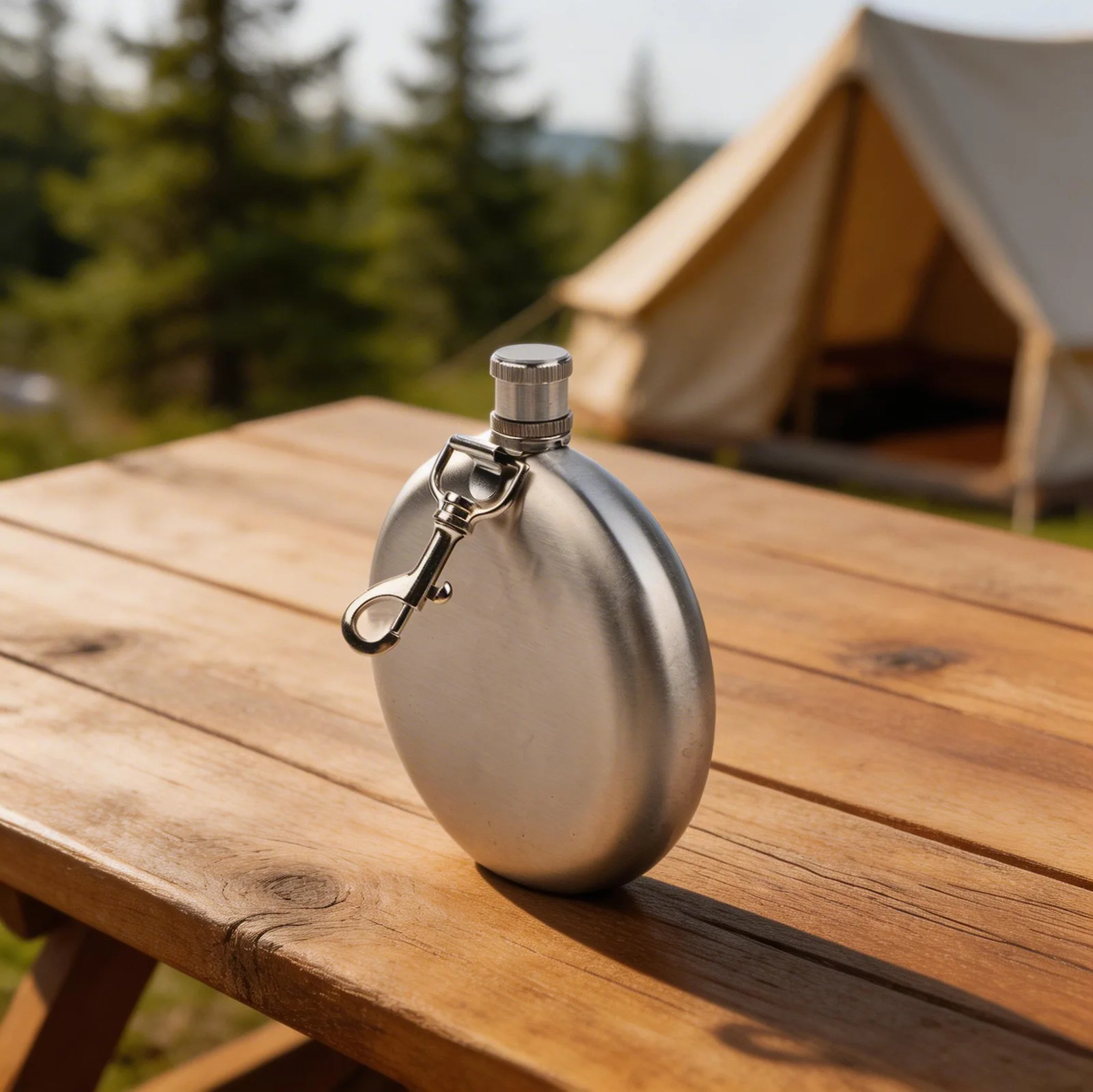 Camping Flask 8Oz Flask Chic Design Compact Size Easy To Carry Lightweight Outdoor Accessory Outdoor Activities