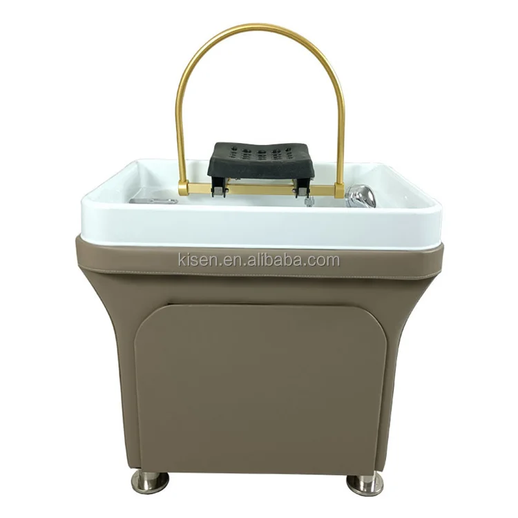 Beauty and hair saloon portable adjustable washing mobile hairdressers shampoo sink basin with fumigation steamer