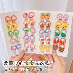 [10-Piece Set] Cartoon Children's Hair Rope New Net Red Cute Scrunchies Children's Leather Sleeve Rubber Band Hair Accessories